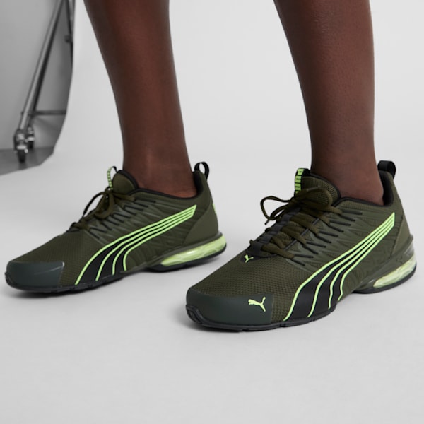 Zapatos para correr para hombre Enzo Wide, Dark Olive-Fizzy Apple, extralarge
